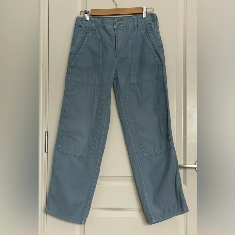ANTHROPOLOGIE Pilcro The Roamer Blue Utility Cropped Pants Size 25 Straight Leg - Picture 2 of 14